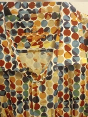 Steven Land Multicolor Polka Dot Casual Button-Down Shirt